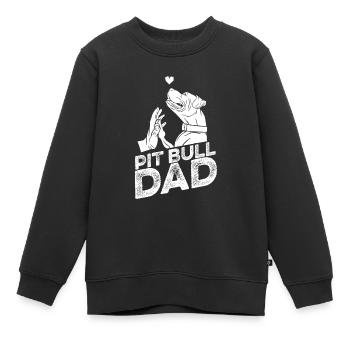 Pitbull Heart Pitbull Ban Dad - Kids Premium Organic Sweatshirt - black - Front - AI Model Kid Female (0cm)