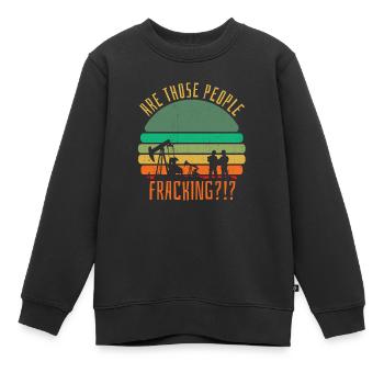 Ölfeld Bohrinsel Fracking - Kinder Premium Organic Sweatshirt - Schwarz - Vorne - AI Model Kid Female (0cm)