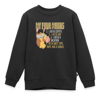 Lama Llama Stimmungen - Kinder Premium Organic Sweatshirt - Schwarz - Vorne - AI Model Kid Female (0cm)
