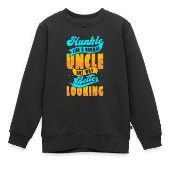Onkel - Kinder Premium Organic Sweatshirt - Schwarz - Vorne - AI Model Kid Female (0cm)