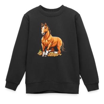 Pferd Reitsport - Kinder Premium Organic Sweatshirt - Schwarz - Vorne - AI Model Kid Female (0cm)