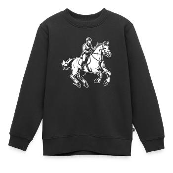 Sports équestres équestres à cheval - Sweat Premium enfant bio - noir - Devant - AI Model Kid Female (0cm)