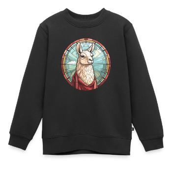 Christianisme chrétien Lama - Sweat Premium enfant bio - noir - Devant - AI Model Kid Female (0cm)