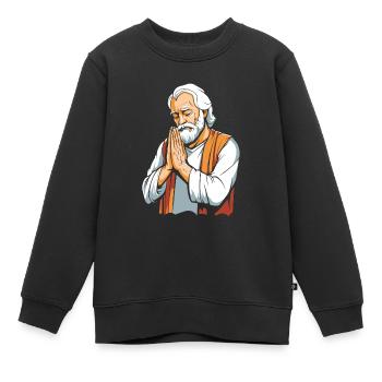 Christ Christentum Beten - Kinder Premium Organic Sweatshirt - Schwarz - Vorne - AI Model Kid Female (0cm)