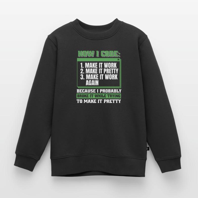 Developer, Coder, Programmer Kids Premium Organic Sweatshirt