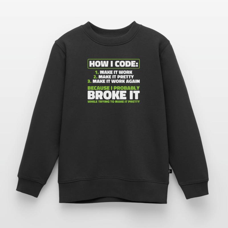 Developer, Coder, Programmer Kids Premium Organic Sweatshirt