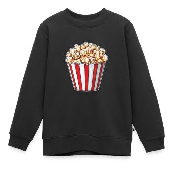 Popcorn - Kinder Premium Organic Sweatshirt - Schwarz - Vorne - AI Model Kid Female (0cm)