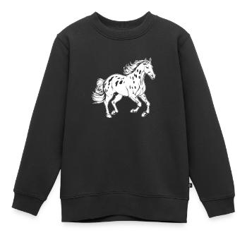 Sports équestres équestres à cheval - Sweat Premium enfant bio - noir - Devant - AI Model Kid Female (0cm)