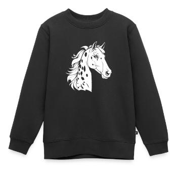 Sports équestres équestres à cheval - Sweat Premium enfant bio - noir - Devant - AI Model Kid Female (0cm)