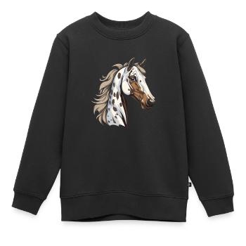 Sports équestres équestres à cheval - Sweat Premium enfant bio - noir - Devant - AI Model Kid Female (0cm)