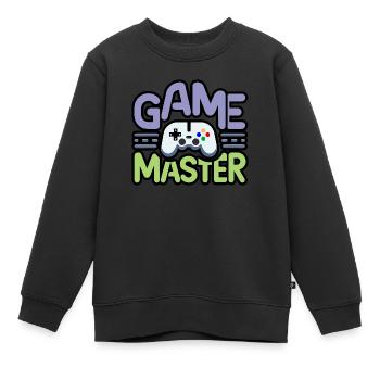 Game master - Sweat Premium enfant bio - noir - Devant - AI Model Kid Female (0cm)