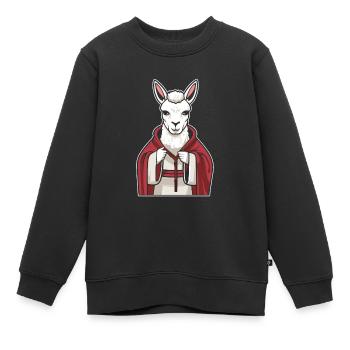 Lama chrétien chrétien - Sweat Premium enfant bio - noir - Devant - AI Model Kid Female (0cm)