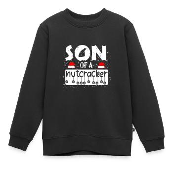 Lustige Weihnachten Nussknacker Advent Sprüche - Kinder Premium Organic Sweatshirt - Schwarz - Vorne - AI Model Kid Female (0cm)