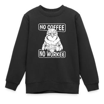 Café Café Pingouin Pas De Café Pas de Workee - Sweat Premium enfant bio - noir - Devant - AI Model Kid Female (0cm)