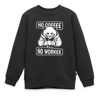 Café Café Panda Bear Pas de café Pas de Workee - Sweat Premium enfant bio - noir - Devant - AI Model Kid Female (0cm)