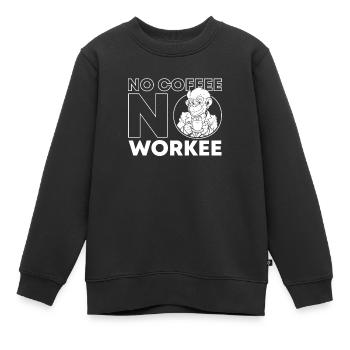 Café Café Singe Pas De Café Pas de Workee - Sweat Premium enfant bio - noir - Devant - AI Model Kid Female (0cm)