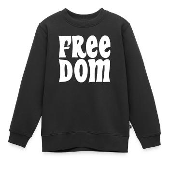 Freedom - Befreiung - Kinder Premium Organic Sweatshirt - Schwarz - Vorne - AI Model Kid Female (0cm)