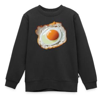 Oeuf au plat - Sweat Premium enfant bio - noir - Devant - AI Model Kid Female (0cm)