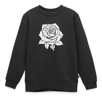 Rote Rose Goth - Kinder Premium Organic Sweatshirt - Schwarz - Vorne - AI Model Kid Female (0cm)