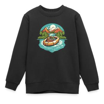 Rafting - Sweat Premium enfant bio - noir - Devant - AI Model Kid Female (0cm)