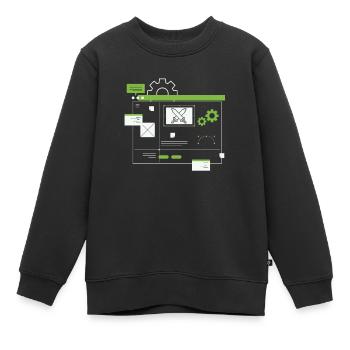 Developer, Coder, Programmer - Kids Premium Organic Sweatshirt - black - Front - AI Model Kid Female (0cm)
