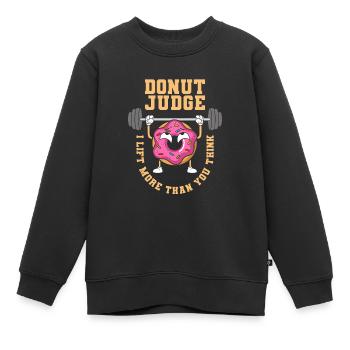 Donut Fitness Donut Gym - Sweat Premium enfant bio - noir - Devant - AI Model Kid Female (0cm)