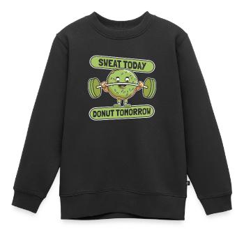 Donut Fitness Donut Gym - Sweat Premium enfant bio - noir - Devant - AI Model Kid Female (0cm)