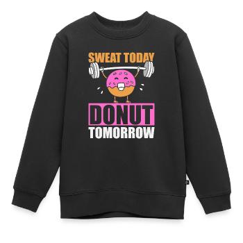 Donut Fitness Donut Gym - Sweat Premium enfant bio - noir - Devant - AI Model Kid Female (0cm)