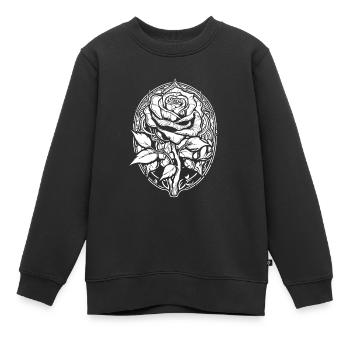 Rote Rose Goth - Kinder Premium Organic Sweatshirt - Schwarz - Vorne - AI Model Kid Female (0cm)
