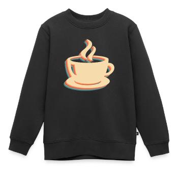 Kaffee Cafe - Kinder Premium Organic Sweatshirt - Schwarz - Vorne - AI Model Kid Female (0cm)