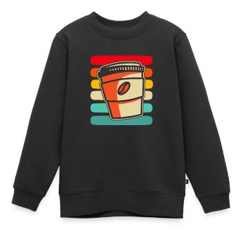 Kaffee Cafe - Kinder Premium Organic Sweatshirt - Schwarz - Vorne - AI Model Kid Female (0cm)