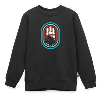 Bowling Bowlen Bowler - Kinder Premium Organic Sweatshirt - Schwarz - Vorne - AI Model Kid Female (0cm)