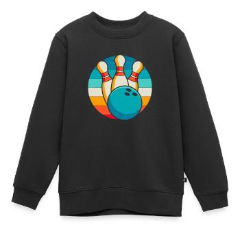 Bowling Bowlen Bowler - Kinder Premium Organic Sweatshirt - Schwarz - Vorne - AI Model Kid Female (0cm)