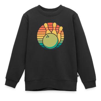 Bowling Bowlen Bowler - Kinder Premium Organic Sweatshirt - Schwarz - Vorne - AI Model Kid Female (0cm)