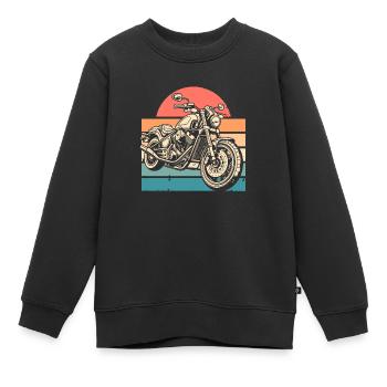 Moto Motard Motard - Sweat Premium enfant bio - noir - Devant - AI Model Kid Female (0cm)