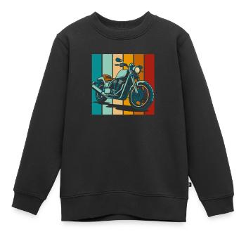 Moto Motard Motard - Sweat Premium enfant bio - noir - Devant - AI Model Kid Female (0cm)