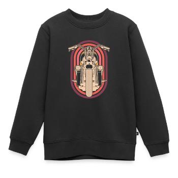 Moto Motard Motard - Sweat Premium enfant bio - noir - Devant - AI Model Kid Female (0cm)