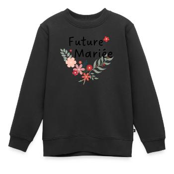 Floral Bride - Die Brautblumen - Kinder Premium Organic Sweatshirt - Schwarz - Vorne - AI Model Kid Female (0cm)