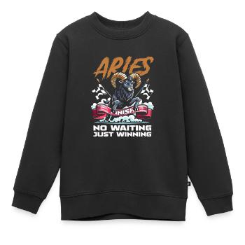 Widder Lustig Astrologie - Kinder Premium Organic Sweatshirt - Schwarz - Vorne - AI Model Kid Female (0cm)