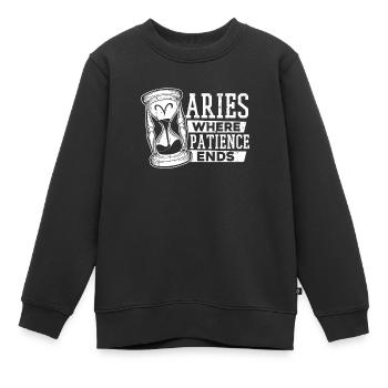 Widder Astrologie - Kinder Premium Organic Sweatshirt - Schwarz - Vorne - AI Model Kid Female (0cm)