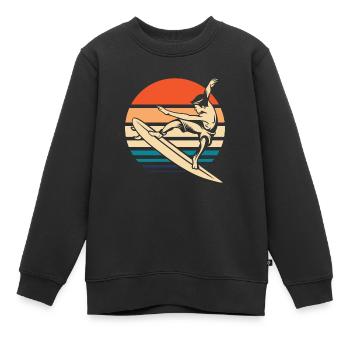 Surfer Surfen - Kinder Premium Organic Sweatshirt - Schwarz - Vorne - AI Model Kid Female (0cm)