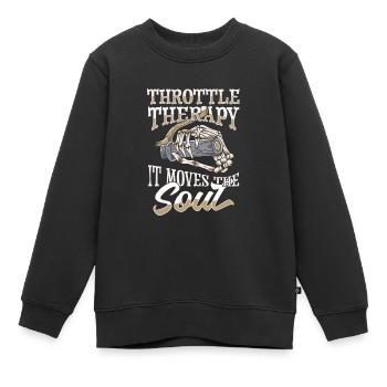 Moto Motard Motard - Sweat Premium enfant bio - noir - Devant - AI Model Kid Female (0cm)