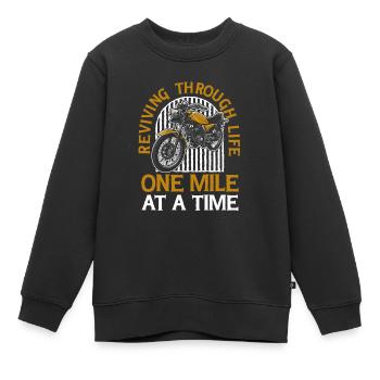 Moto Motard Motard - Sweat Premium enfant bio - noir - Devant - AI Model Kid Female (0cm)