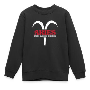Widder Astrologie - Kinder Premium Organic Sweatshirt - Schwarz - Vorne - AI Model Kid Female (0cm)