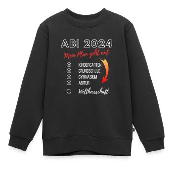 Funny Abi 2024 Liste de contrôle de carrière Plan Abitur - Sweat Premium enfant bio - noir - Devant - AI Model Kid Female (0cm)