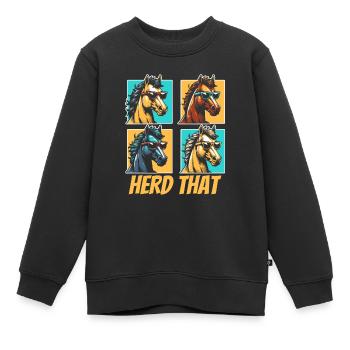 Sports équestres équestres à cheval - Sweat Premium enfant bio - noir - Devant - AI Model Kid Female (0cm)