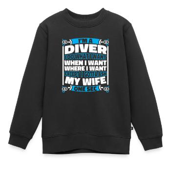 Tauchen Taucher - Kinder Premium Organic Sweatshirt - Schwarz - Vorne - AI Model Kid Female (0cm)
