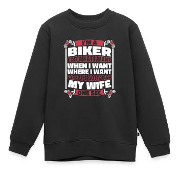 Moto Motard Motard - Sweat Premium enfant bio - noir - Devant - AI Model Kid Female (0cm)