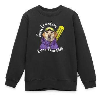 Les snowboarders tracent leur chemin Sports d’hiver Chien - Sweat Premium enfant bio - noir - Devant - AI Model Kid Female (0cm)