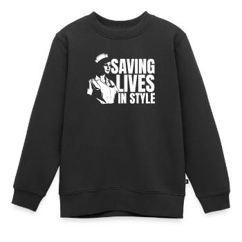 Krankenschwester Mode - Kinder Premium Organic Sweatshirt - Schwarz - Vorne - AI Model Kid Female (0cm)